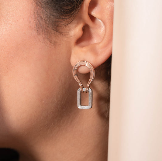 حلق آشا بالذهب الوردي