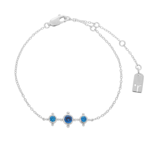 اسوارة عسير فضي بالأحجار الزرقاء